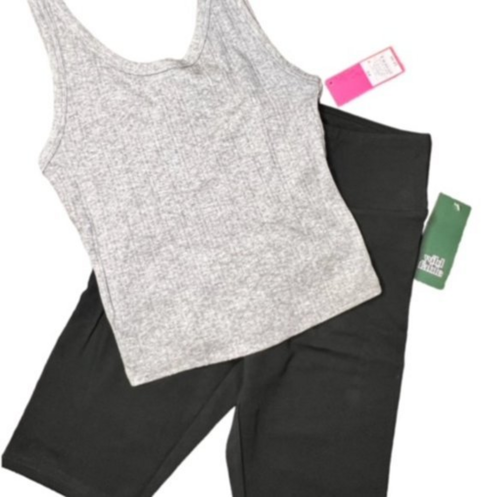 🛍️2 for $25 Sale🛍️‎ Wild Fable Bike Shorts Black and Ribbed Grey Tank XS